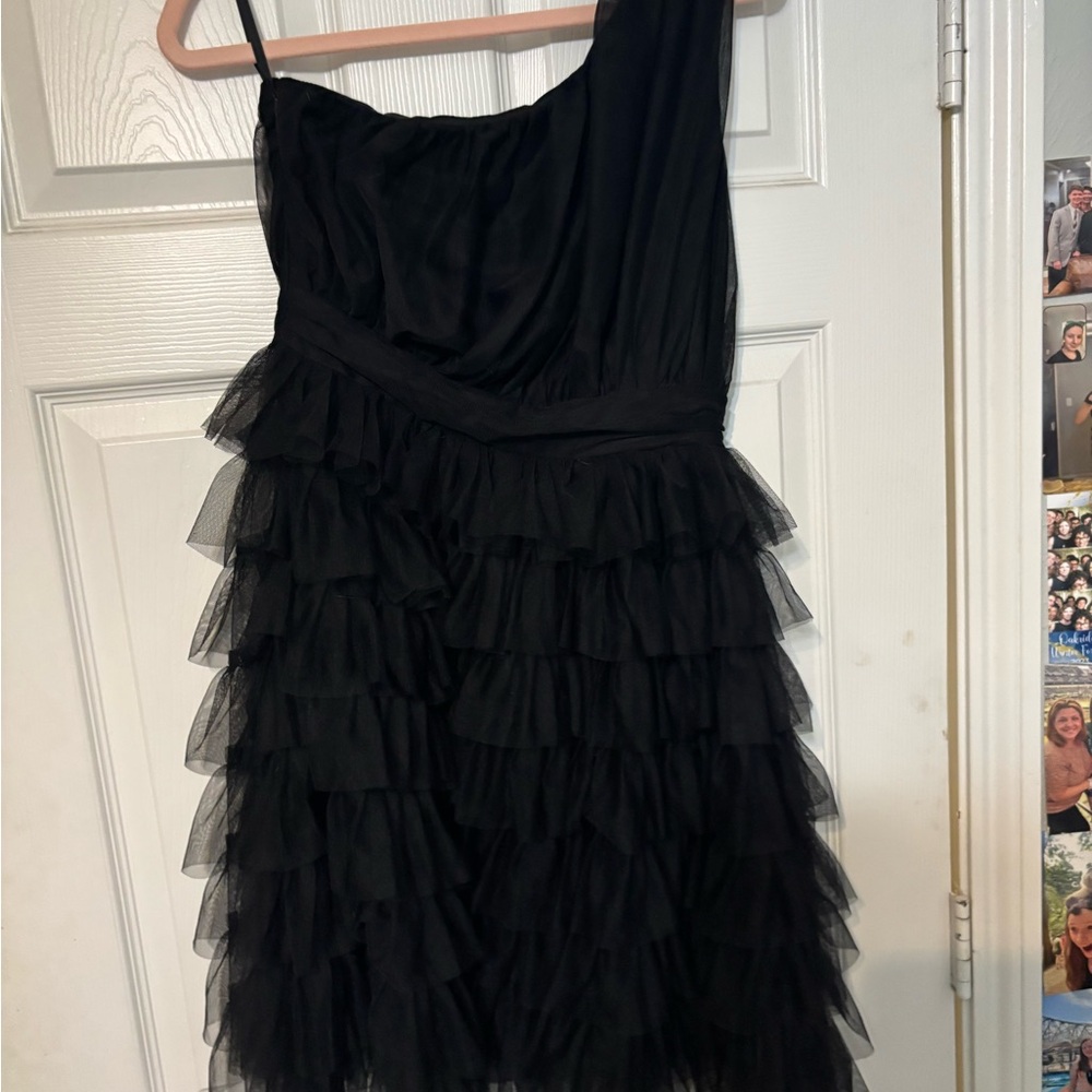 Elegant Black Ruffled Dress